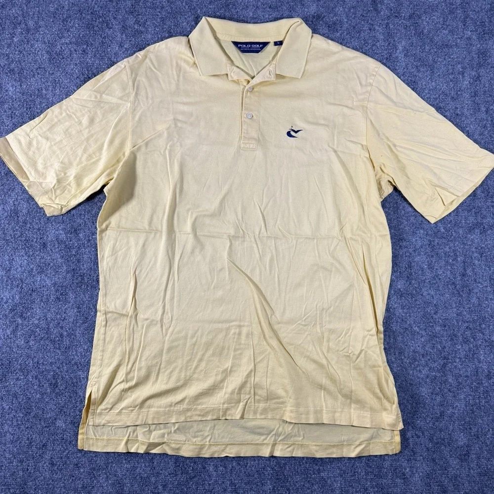 Polo Golf Ralph Lauren Shirt Large Yellow Mens Pima Cotton Polo